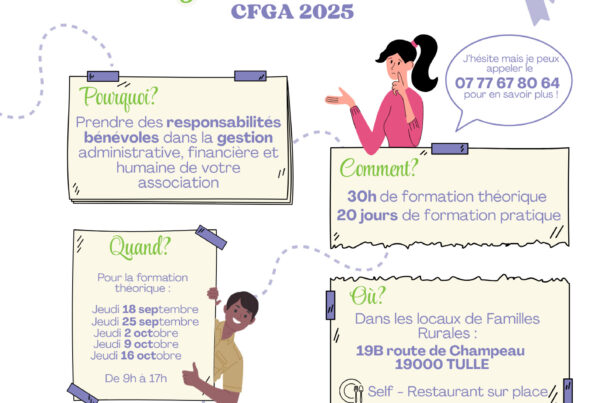 Le CFGA : Certificat de Formation à la Gestion Associative ou Certif'asso en Corrèze