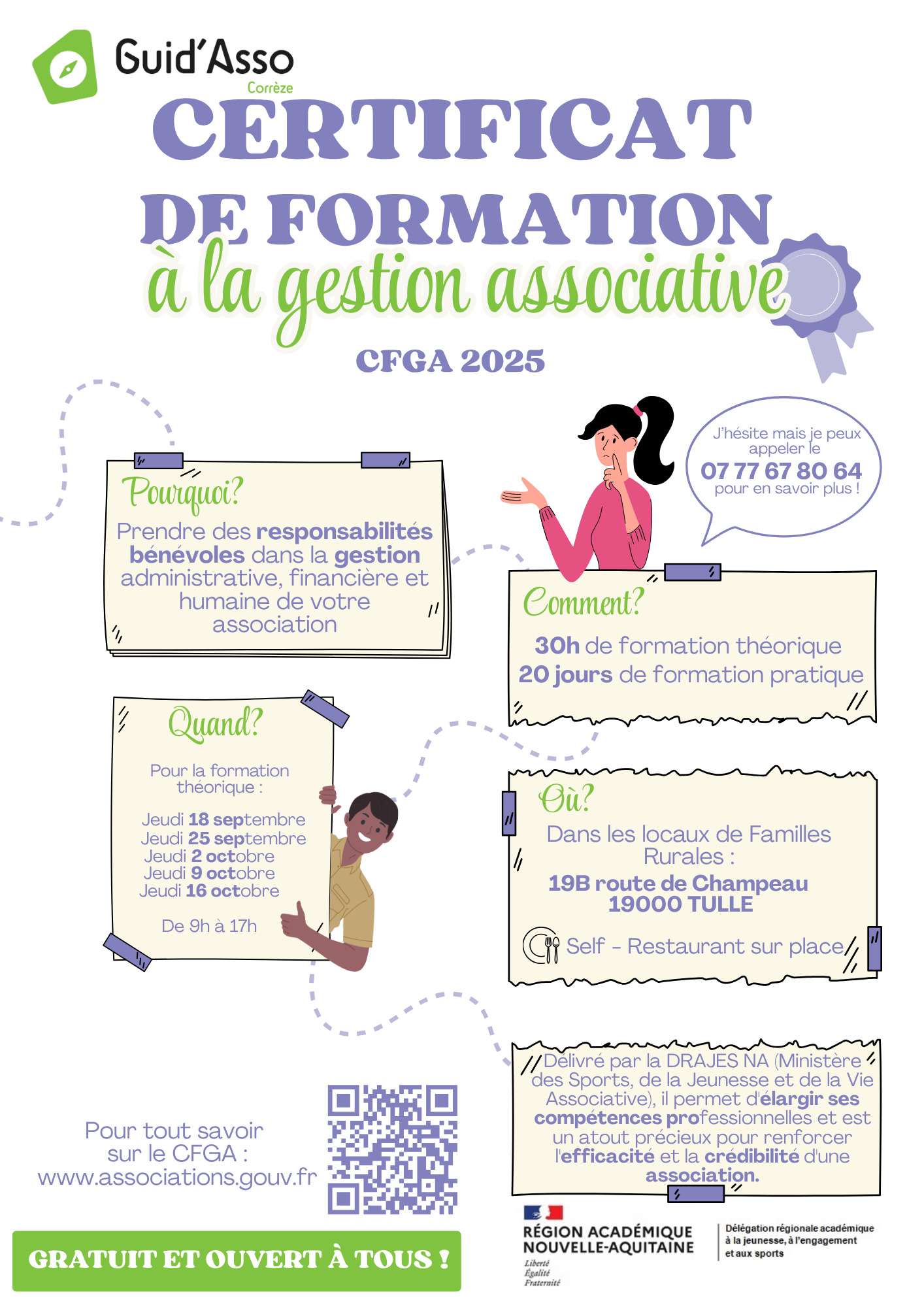 Le CFGA : Certificat de Formation à la Gestion Associative ou Certif'asso en Corrèze