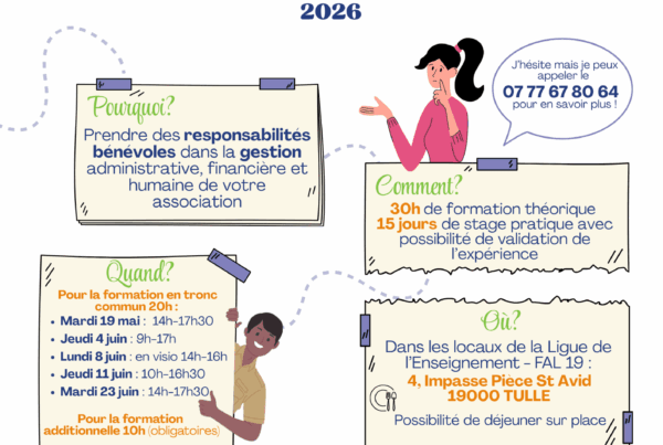 1ère session de formation au certificat de formation à la gestion associative