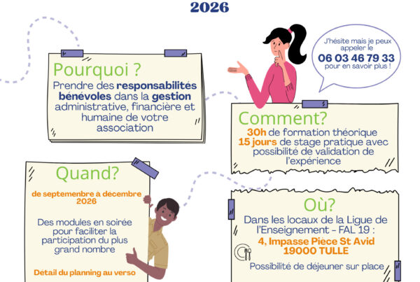 Seconde session de formation au certificat de formation à la gestion associative